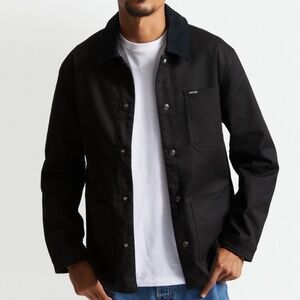 Brixton Black Survey X Chore Overshirt with Corduroy Collar - Size Large